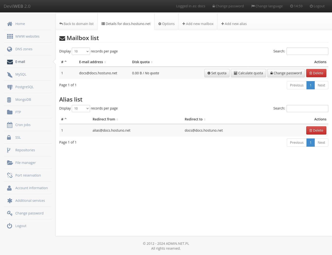 Domain details