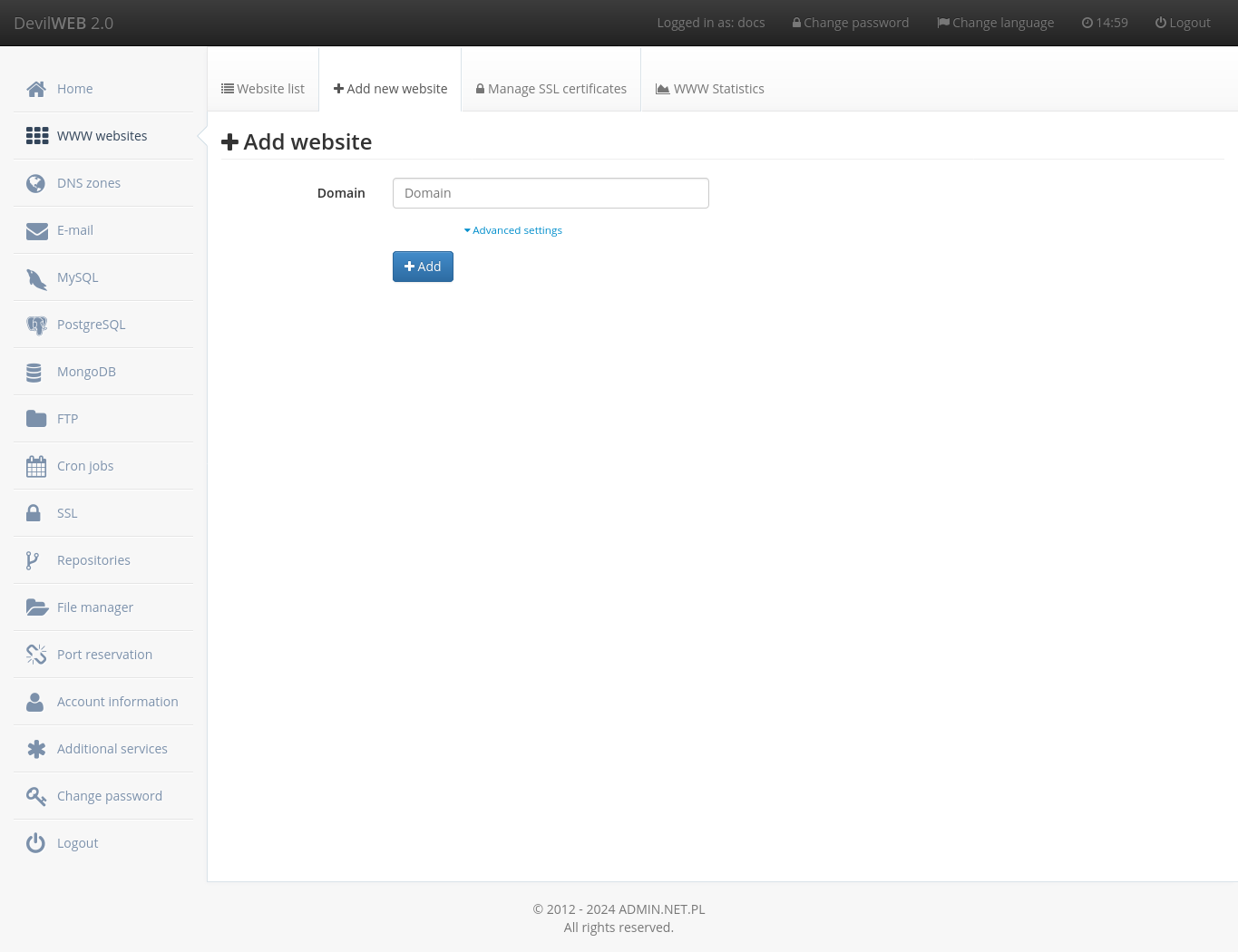 Add new WWW page